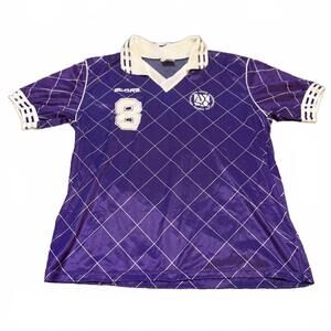 SCORE AYSO Purple Soccer Jersey #8 Retro 90s V-Neck Youth AS